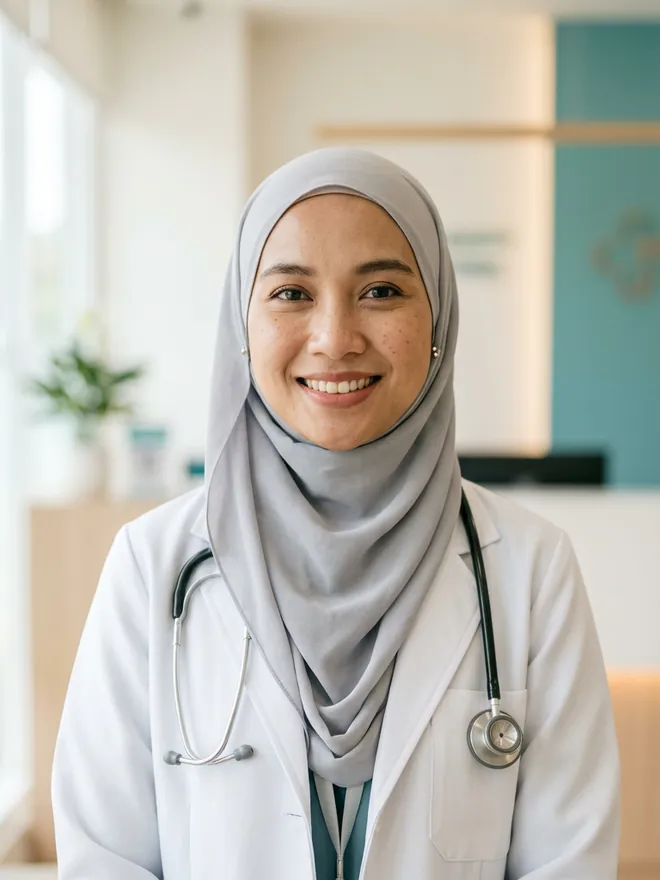 Potret contoh Dr. Nadia Rahman — imej hiasan projek demo